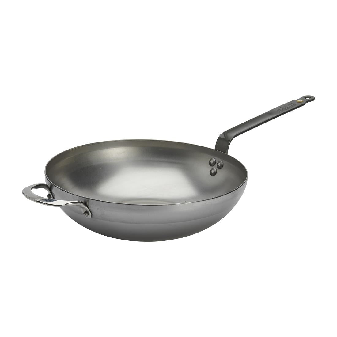HZ614 - De Buyer Mineral B Rounded Wok with Handle 32cm