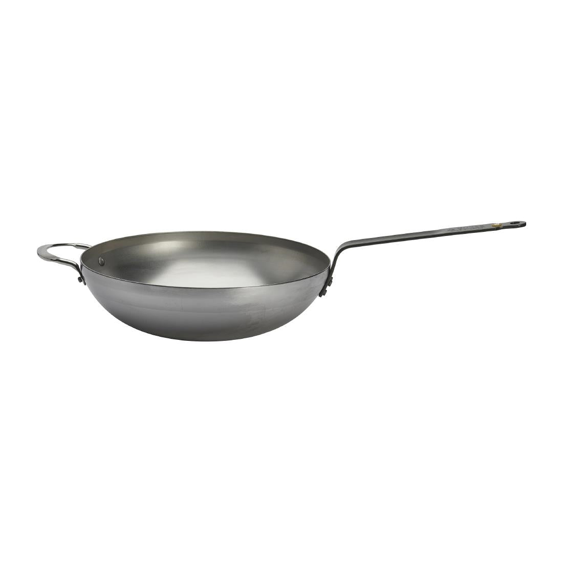 HZ614 - De Buyer Mineral B Rounded Wok with Handle 32cm