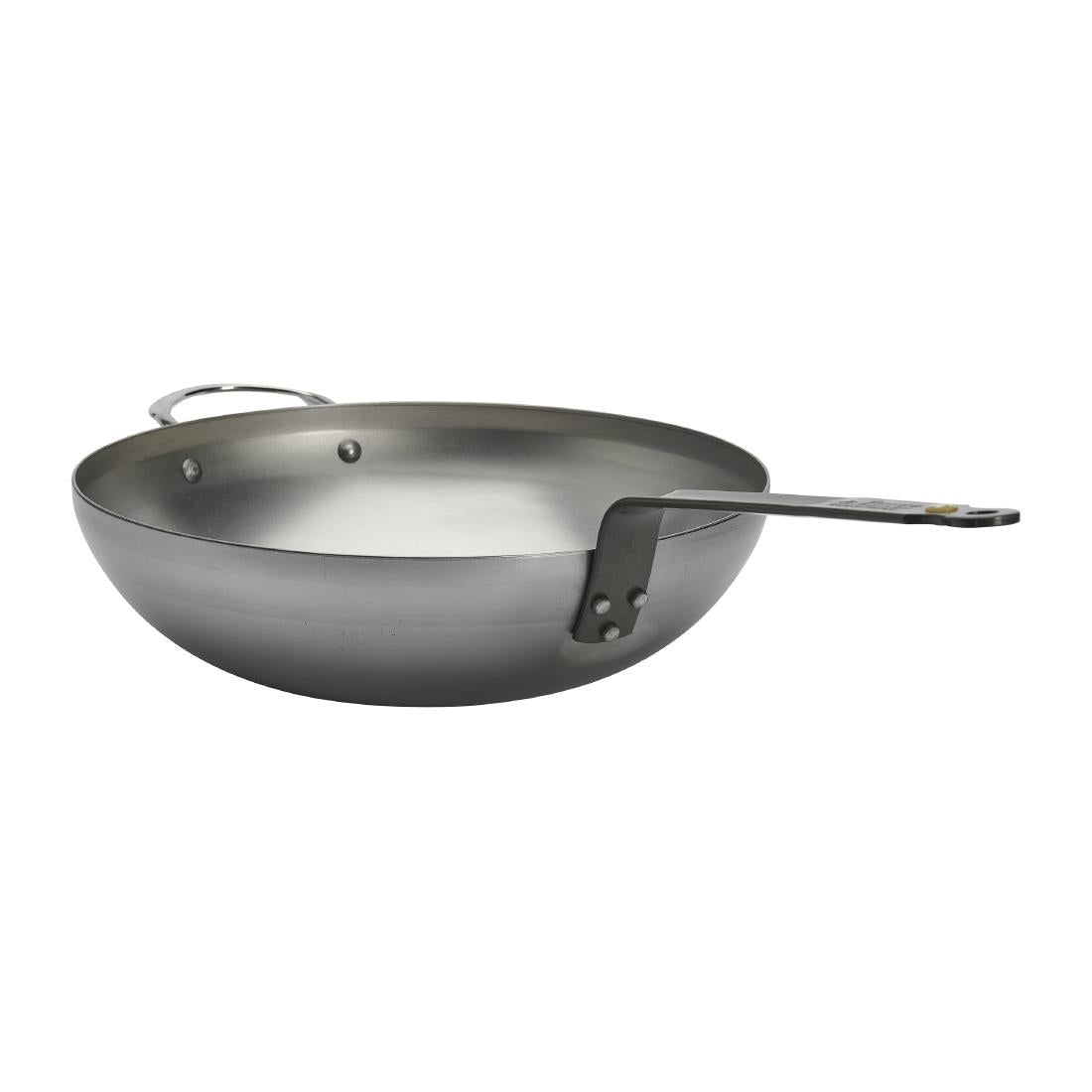 HZ614 - De Buyer Mineral B Rounded Wok with Handle 32cm