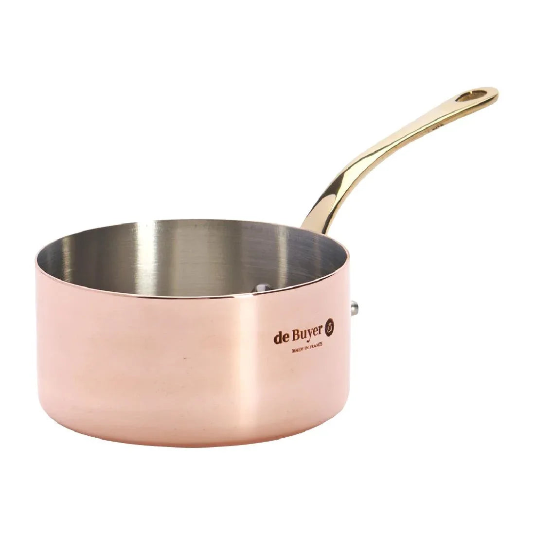 HZ617 - De Buyer Inocuivre Mini Saucepan with Brass Handle 9cm