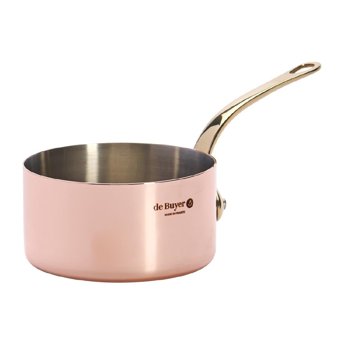HZ618 - De Buyer Inocuivre Mini Saucepan with Brass Handle 10cm