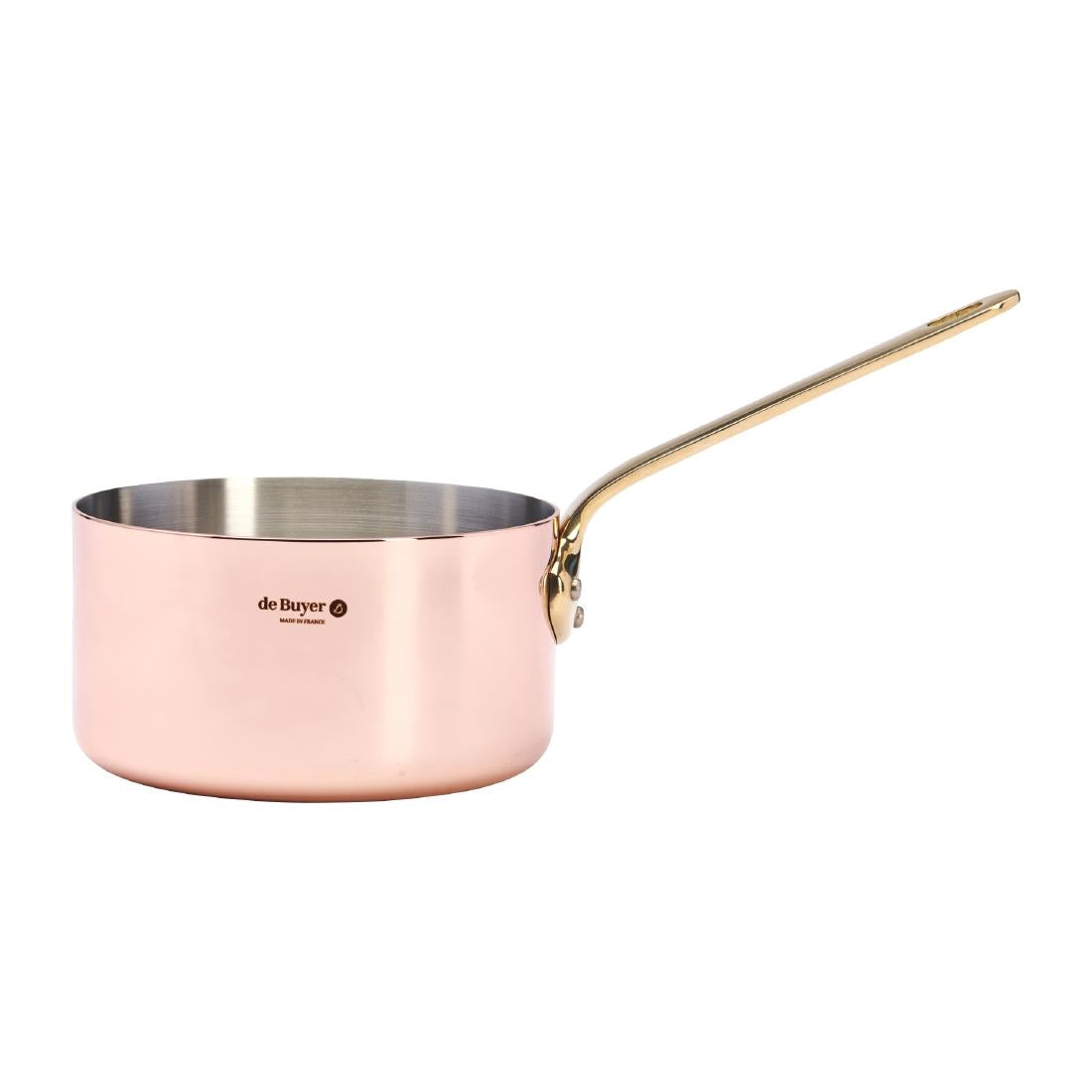 HZ620 - De Buyer Inocuivre Saucepan with Brass Handle 14cm