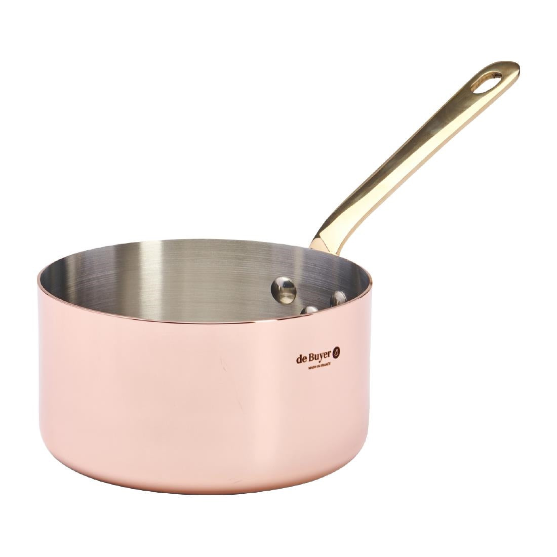 HZ620 - De Buyer Inocuivre Saucepan with Brass Handle 14cm