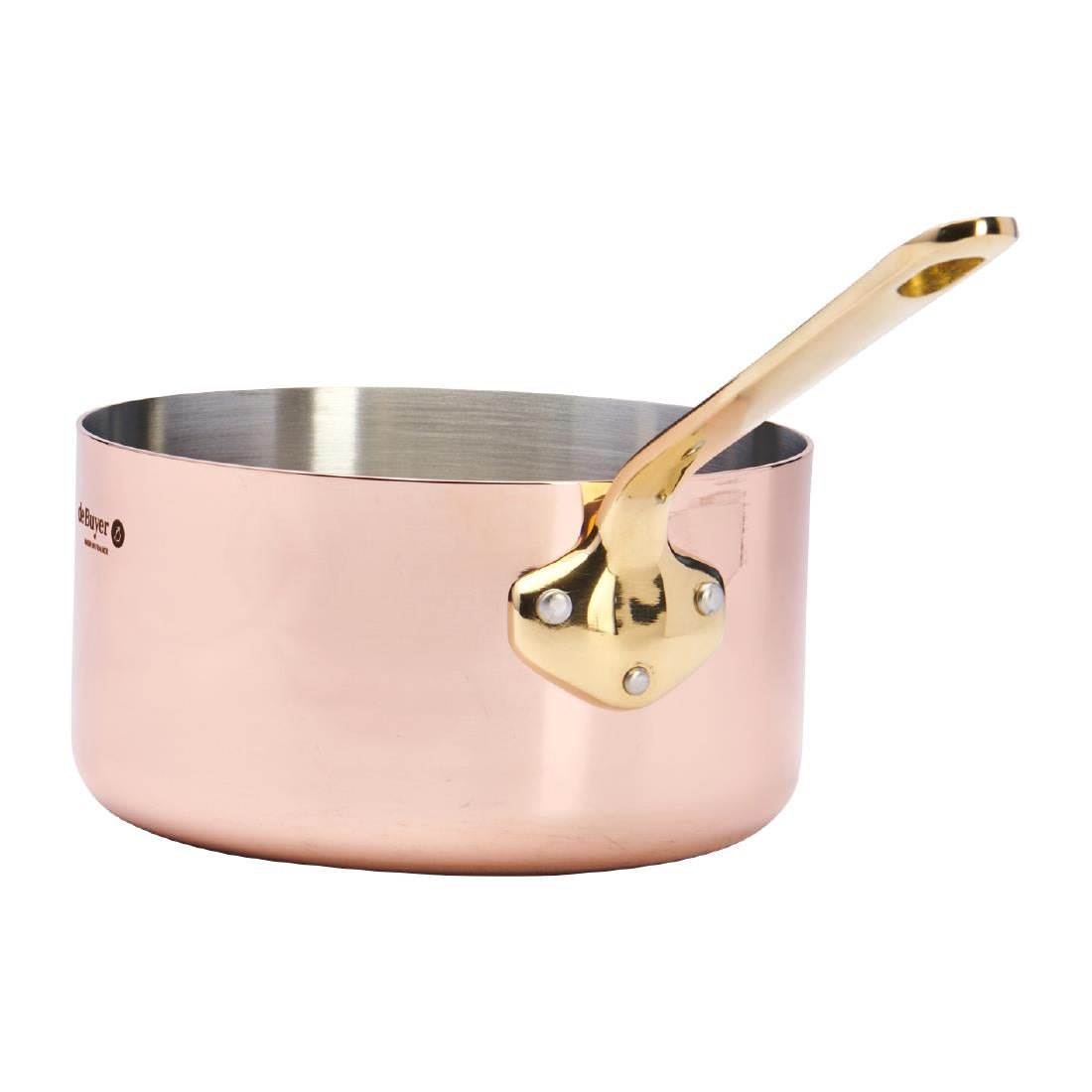 HZ621 - De Buyer Inocuivre Saucepan with Brass Handle 16cm