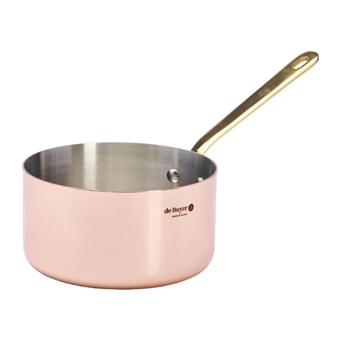 HZ621 - De Buyer Inocuivre Saucepan with Brass Handle 16cm