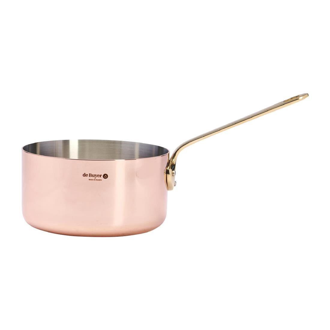 HZ622 - De Buyer Inocuivre Saucepan with Brass Handle 18cm