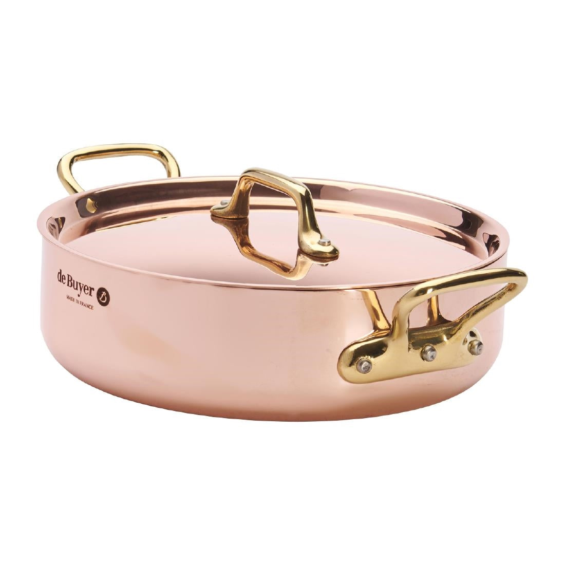 HZ624 - De Buyer Inocuivre Saute Pan with Lid Brass 20cm