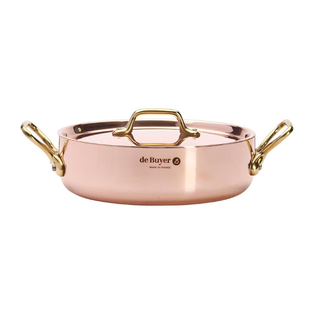 HZ624 - De Buyer Inocuivre Saute Pan with Lid Brass 20cm