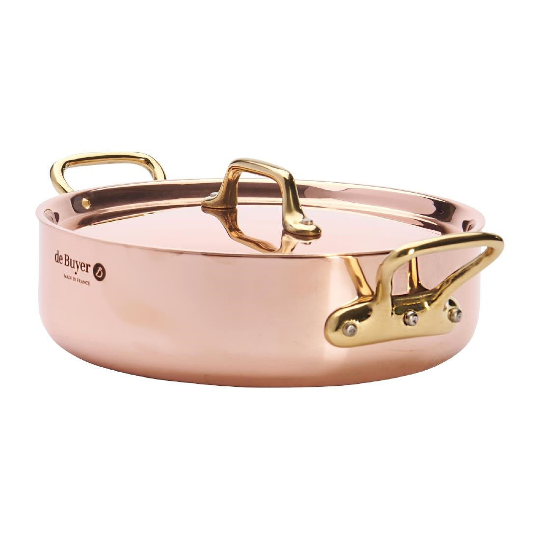 HZ624 - De Buyer Inocuivre Saute Pan with Lid Brass 20cm