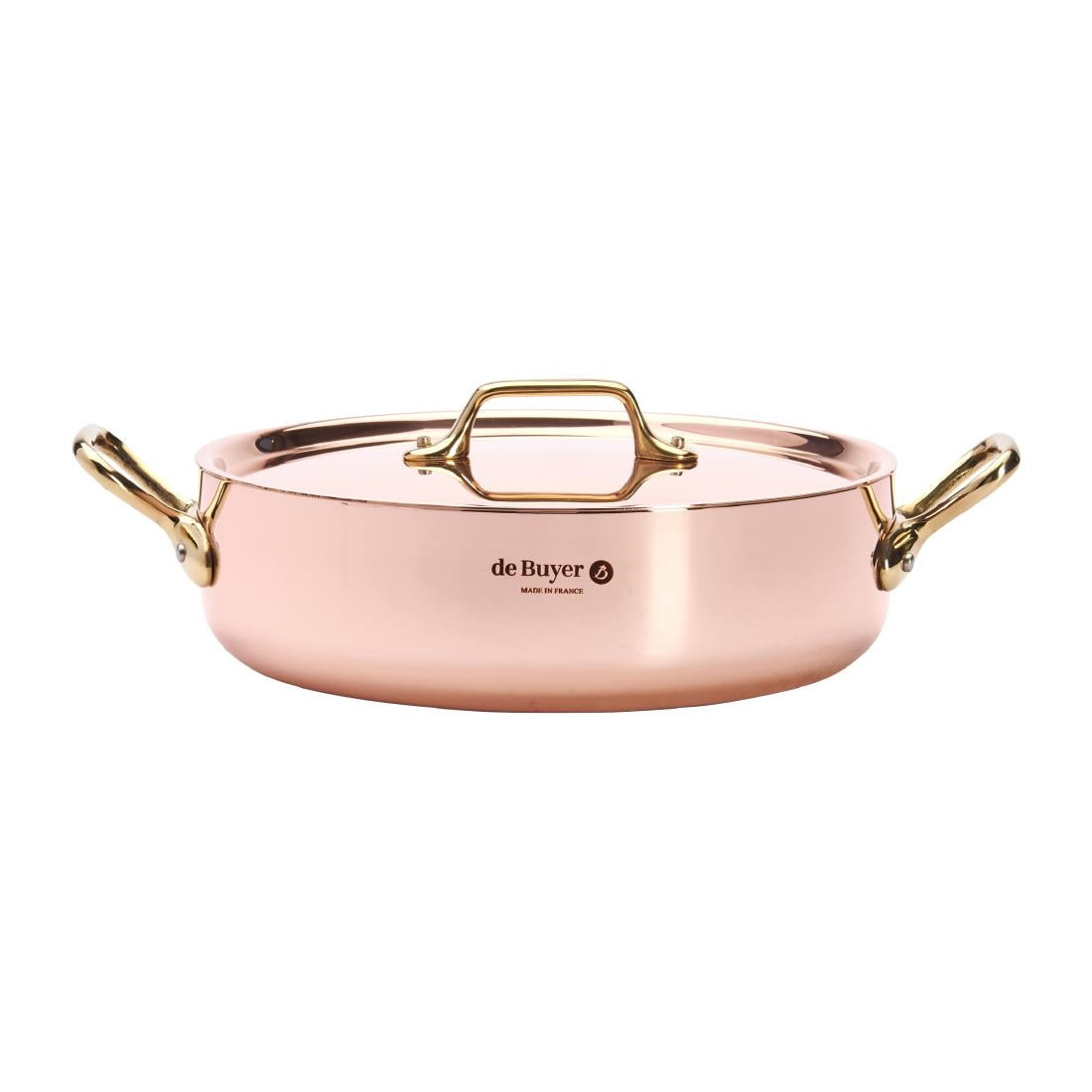 HZ625 - De Buyer Inocuivre Saute Pan with Lid Brass 24cm
