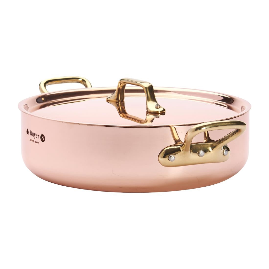 HZ625 - De Buyer Inocuivre Saute Pan with Lid Brass 24cm