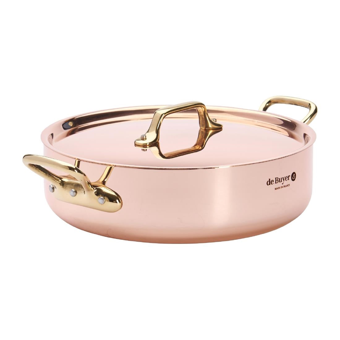HZ625 - De Buyer Inocuivre Saute Pan with Lid Brass 24cm
