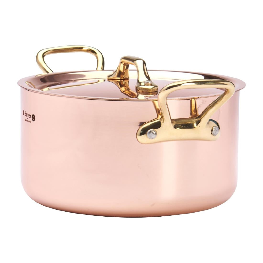 HZ628 - De Buyer Inocuivre Round Stewpan with Lid Brass 16cm