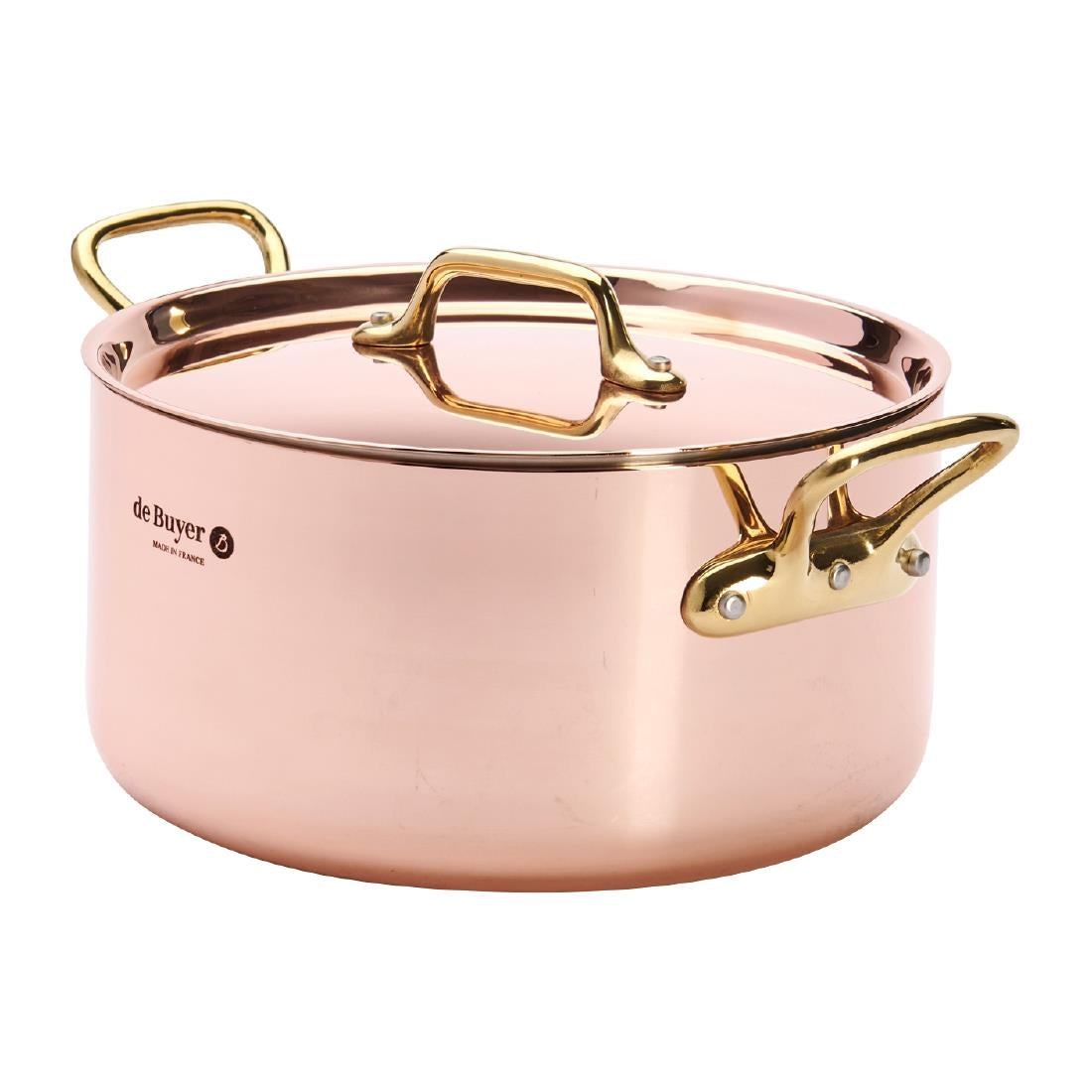 HZ629 - De Buyer Inocuivre Round Stewpan with Lid Brass 20cm