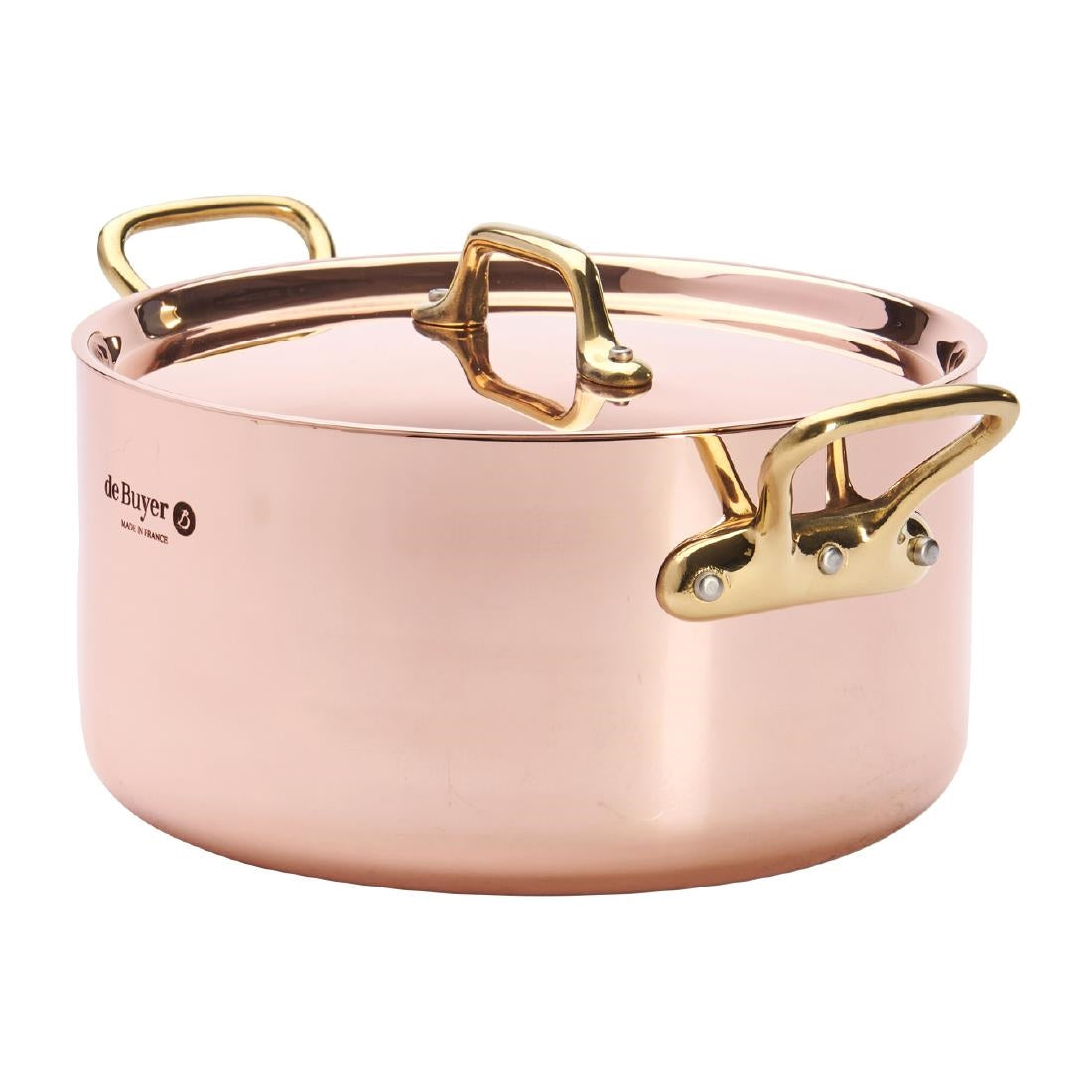 HZ629 - De Buyer Inocuivre Round Stewpan with Lid Brass 20cm