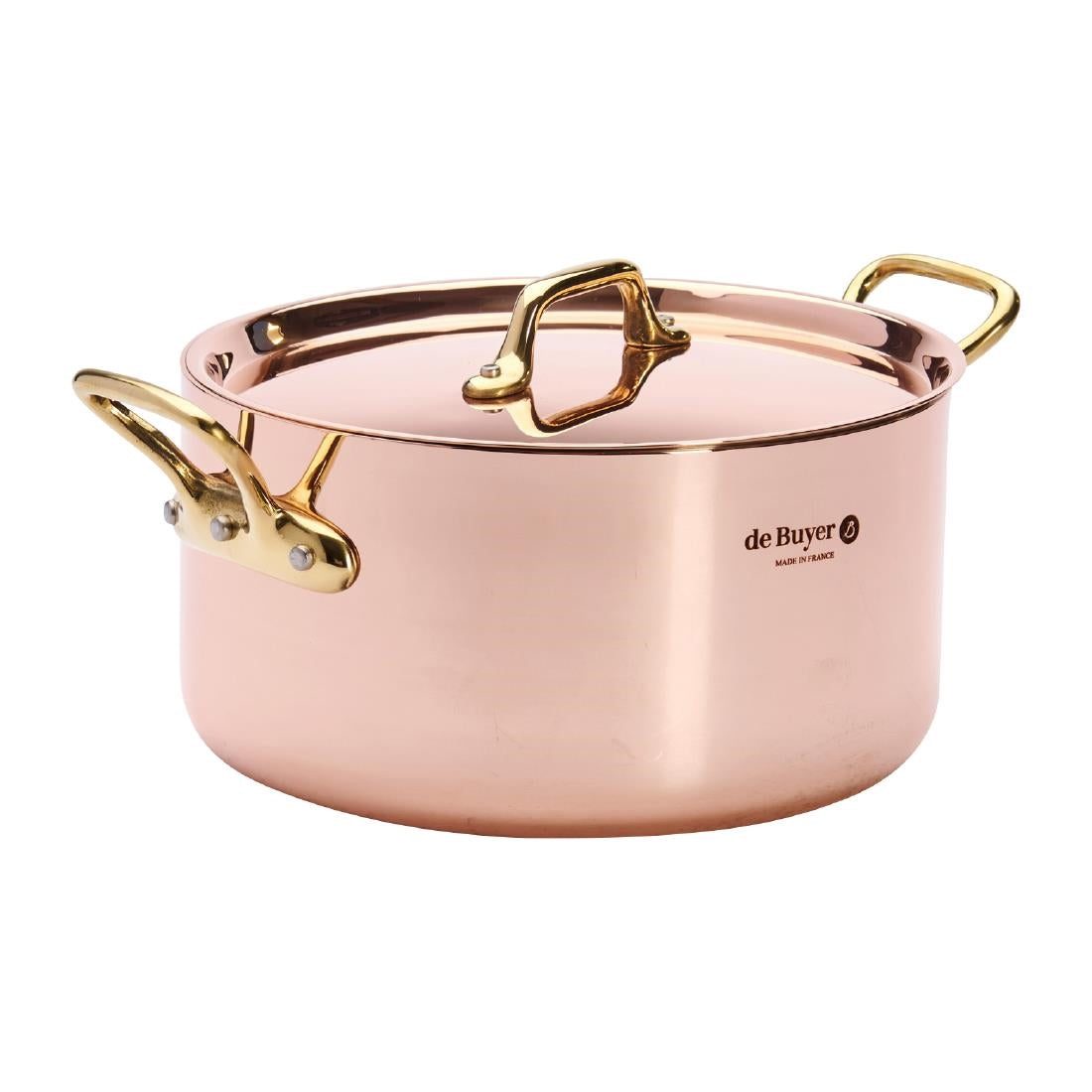 HZ629 - De Buyer Inocuivre Round Stewpan with Lid Brass 20cm