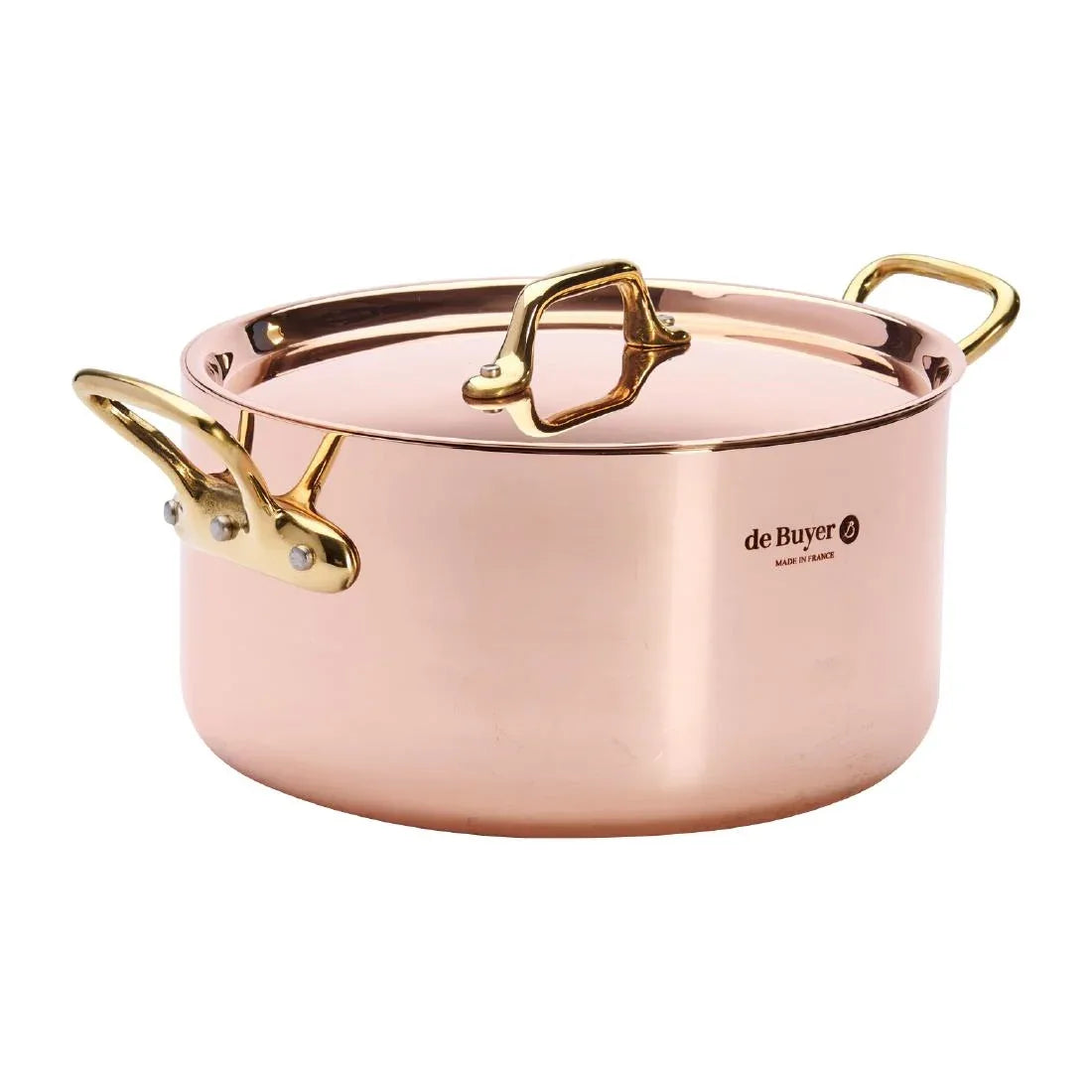 HZ629 - De Buyer Inocuivre Round Stewpan with Lid Brass 20cm