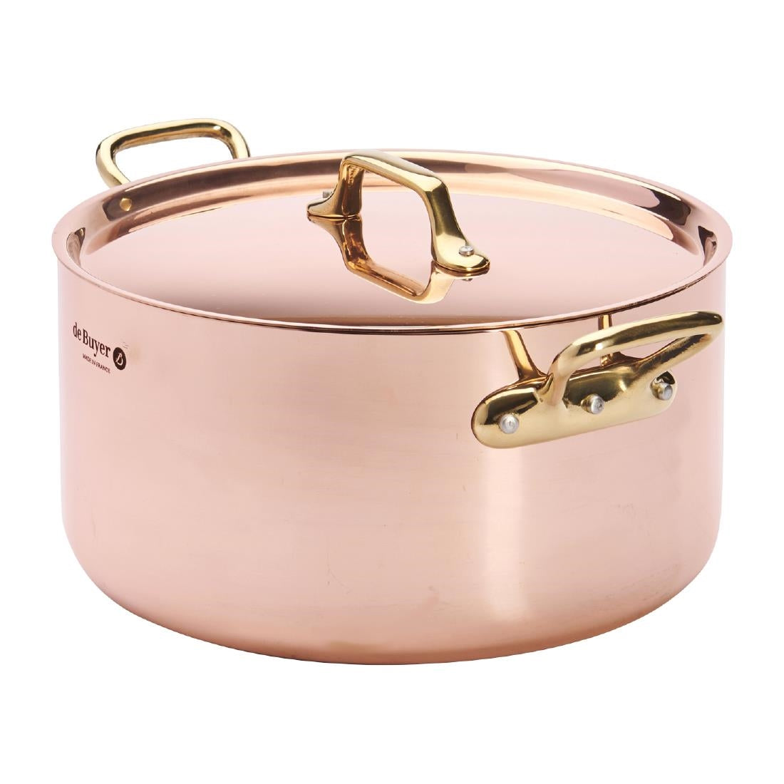 HZ630 - De Buyer Inocuivre Round Stewpan with Lid Brass 24cm