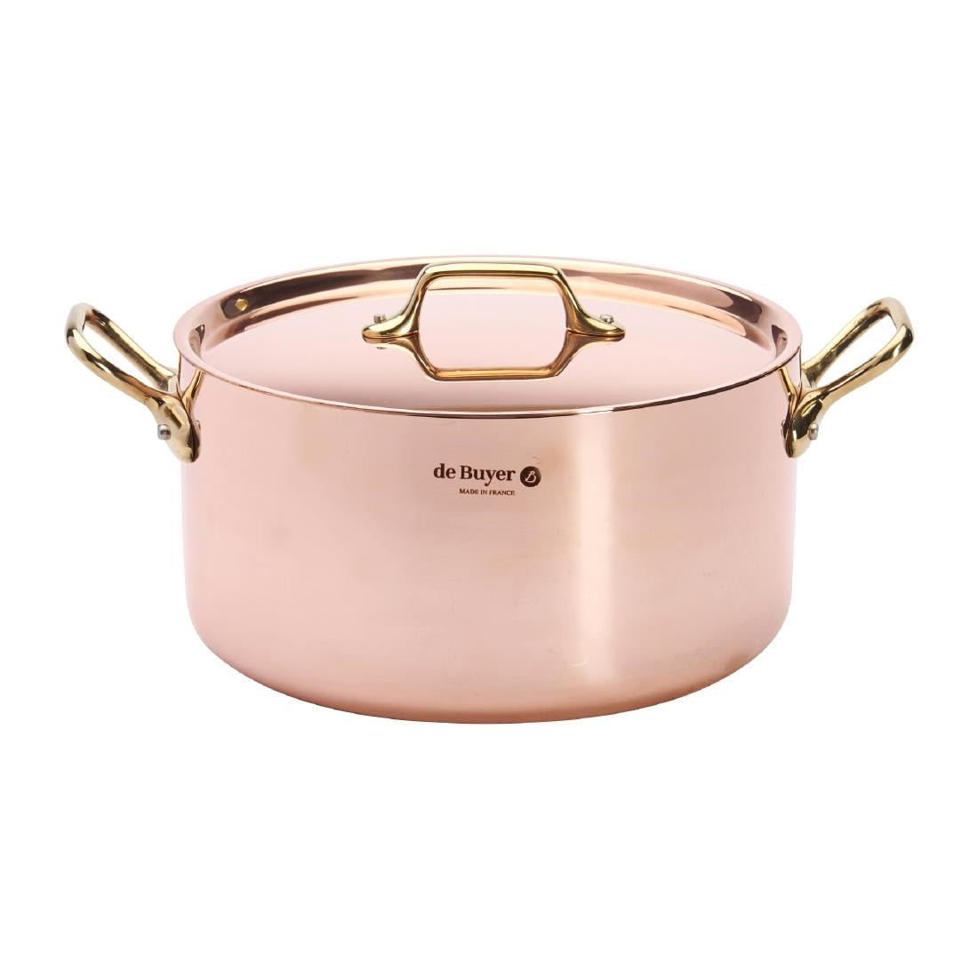 HZ630 - De Buyer Inocuivre Round Stewpan with Lid Brass 24cm