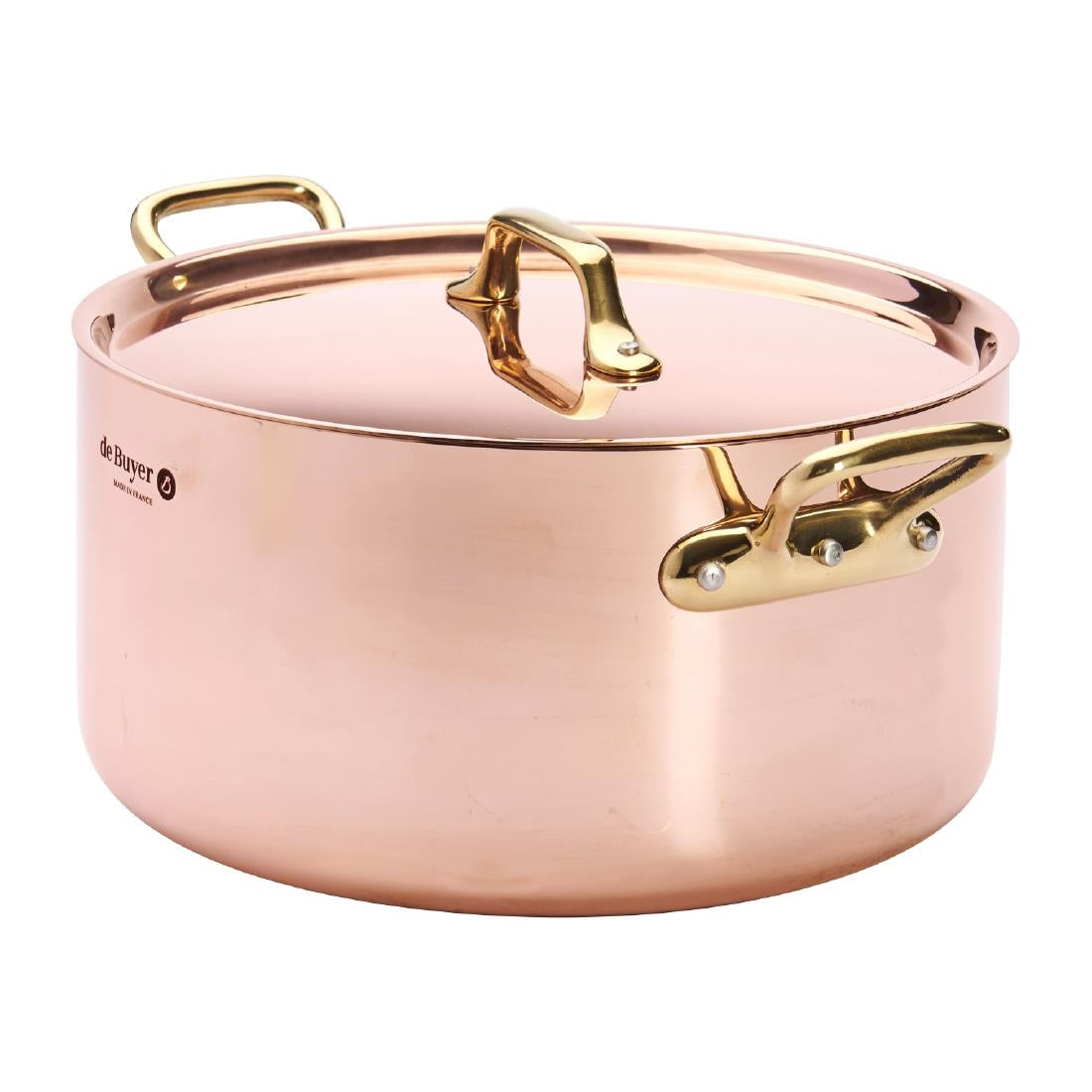 HZ630 - De Buyer Inocuivre Round Stewpan with Lid Brass 24cm