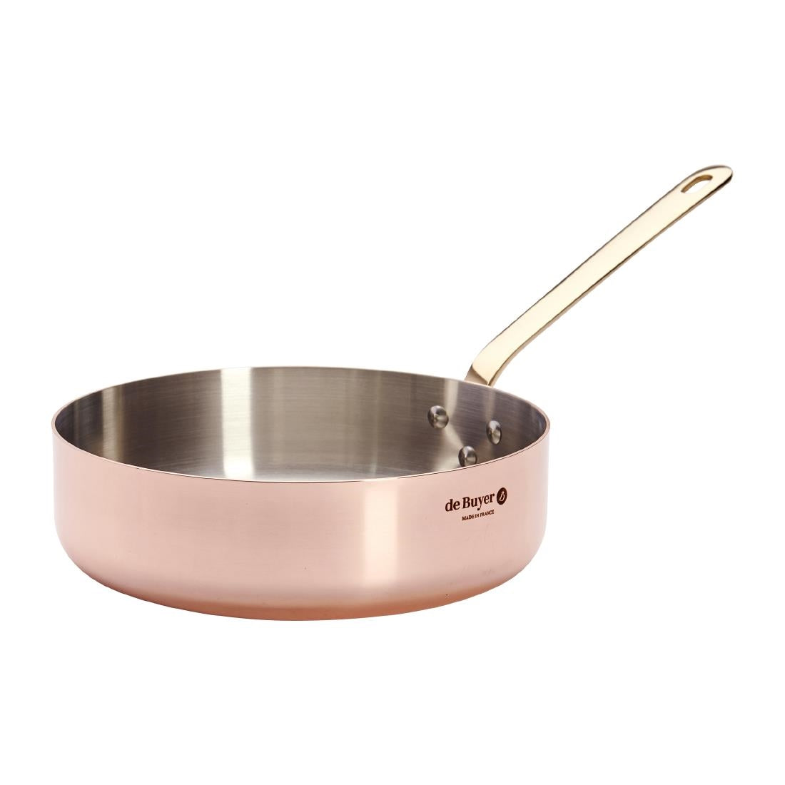 HZ633 - De Buyer Inocuivre Saute Pan Brass 24cm