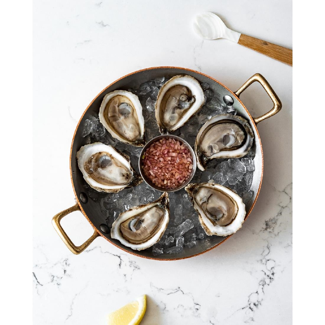 HZ634 - De Buyer Inocuivre Round Dish with Brass Handles 12cm