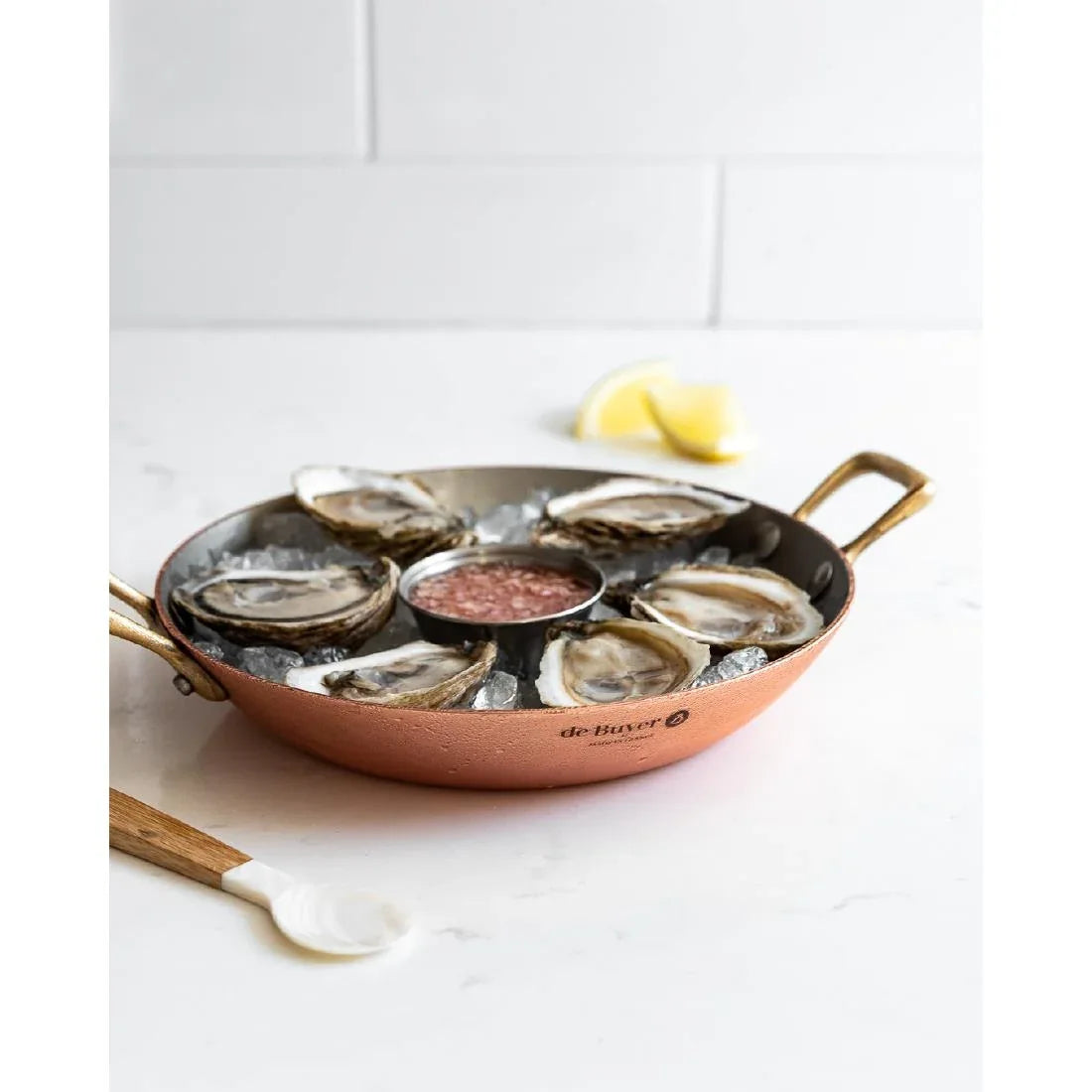 HZ634 - De Buyer Inocuivre Round Dish with Brass Handles 12cm