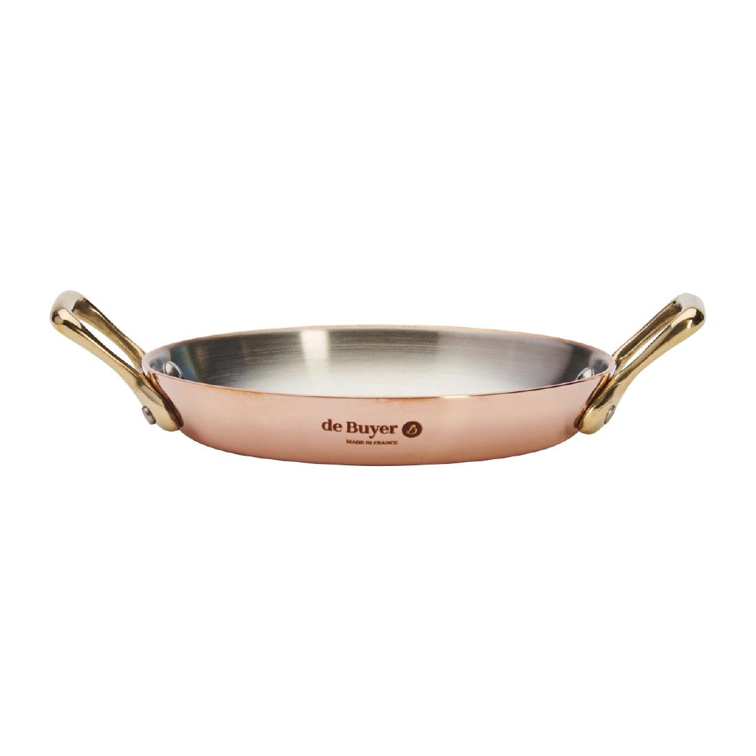 HZ634 - De Buyer Inocuivre Round Dish with Brass Handles 12cm