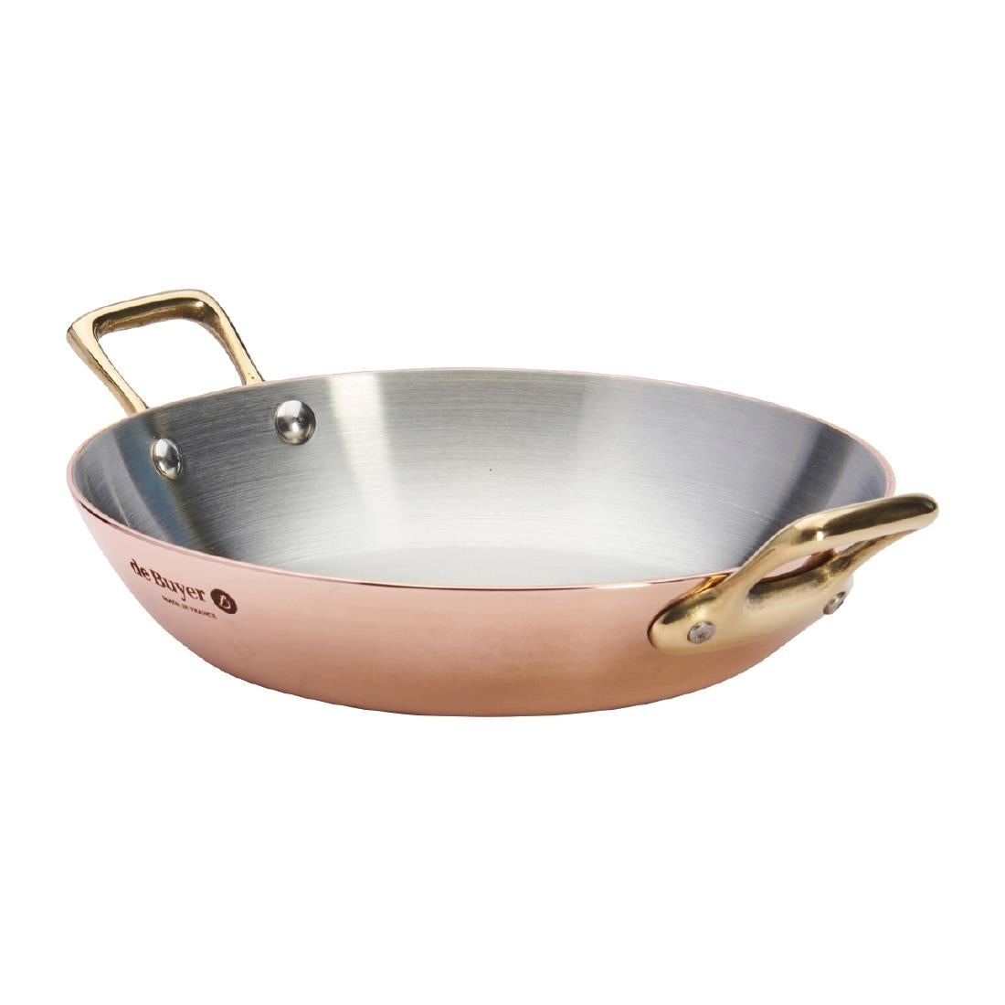 HZ635 - De Buyer Inocuivre Round Dish with Brass Handles 16cm