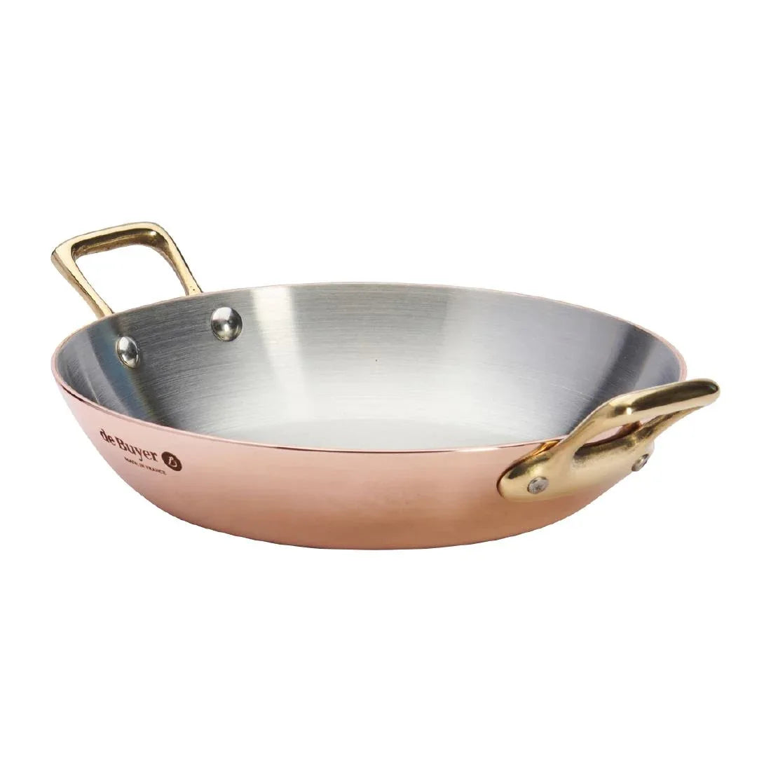 HZ635 - De Buyer Inocuivre Round Dish with Brass Handles 16cm