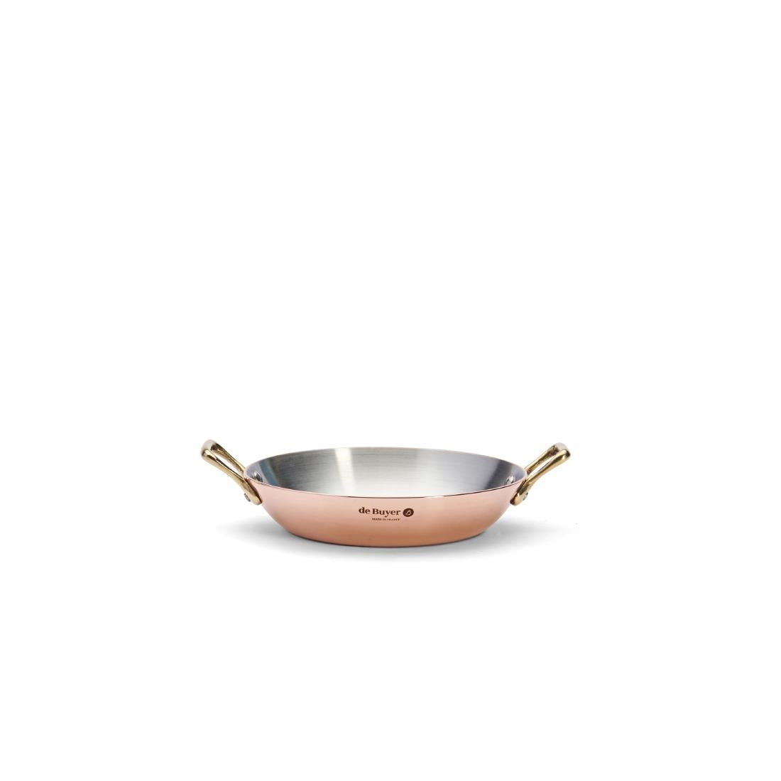 HZ635 - De Buyer Inocuivre Round Dish with Brass Handles 16cm