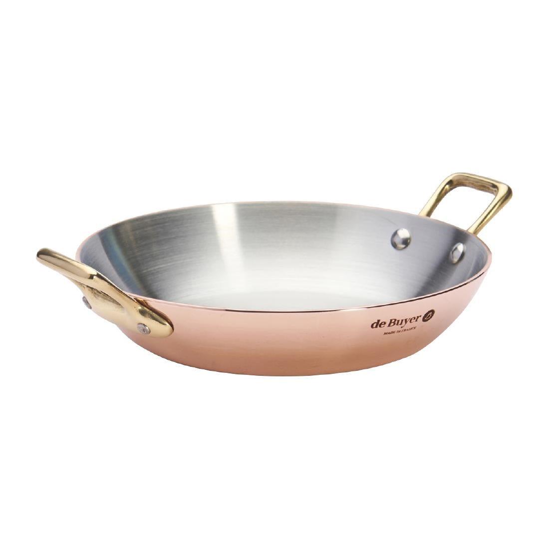 HZ635 - De Buyer Inocuivre Round Dish with Brass Handles 16cm