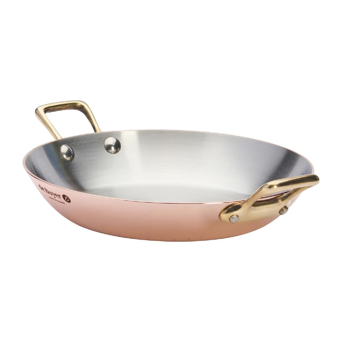 HZ636 - De Buyer Inocuivre Round Dish with Brass Handles 20cm