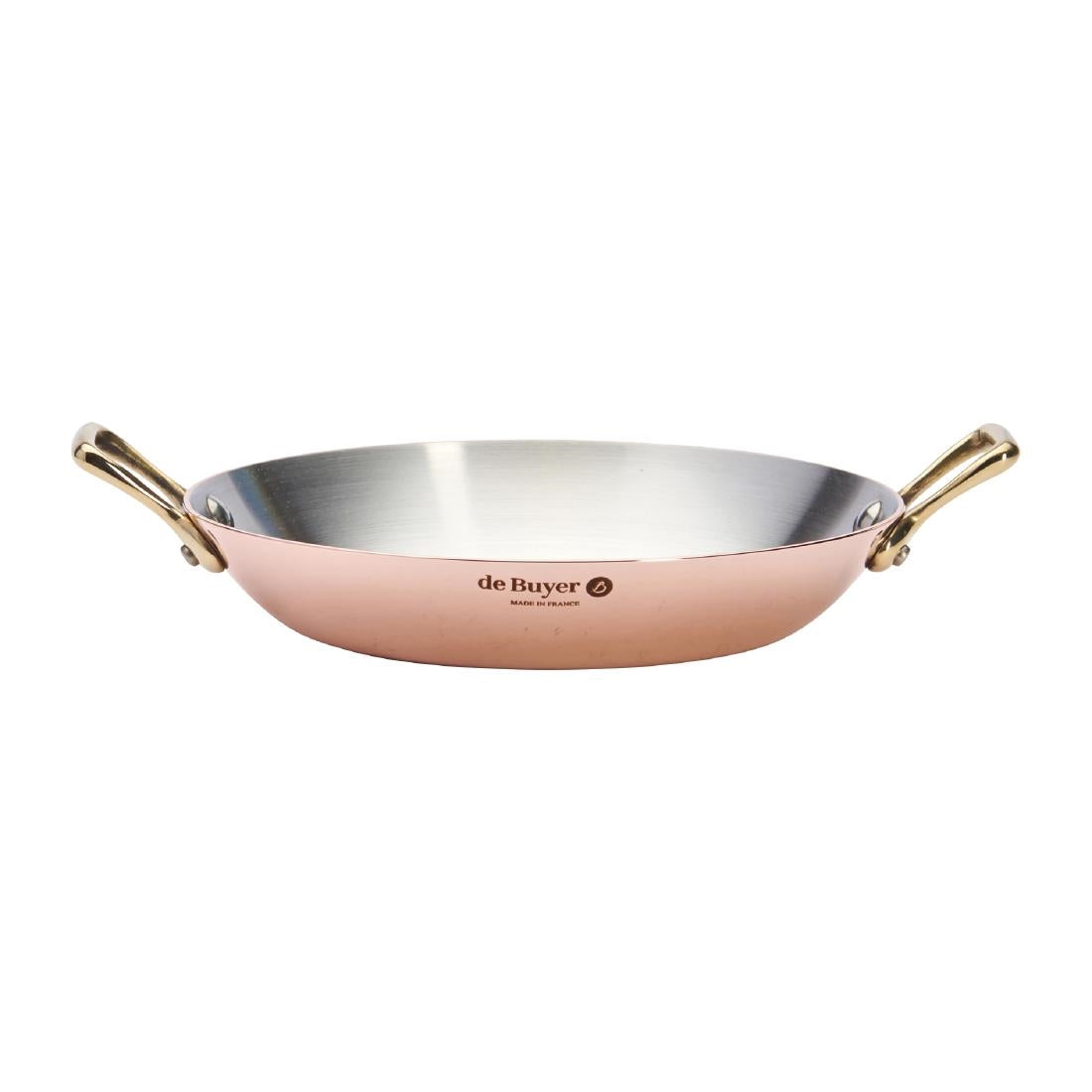 HZ636 - De Buyer Inocuivre Round Dish with Brass Handles 20cm