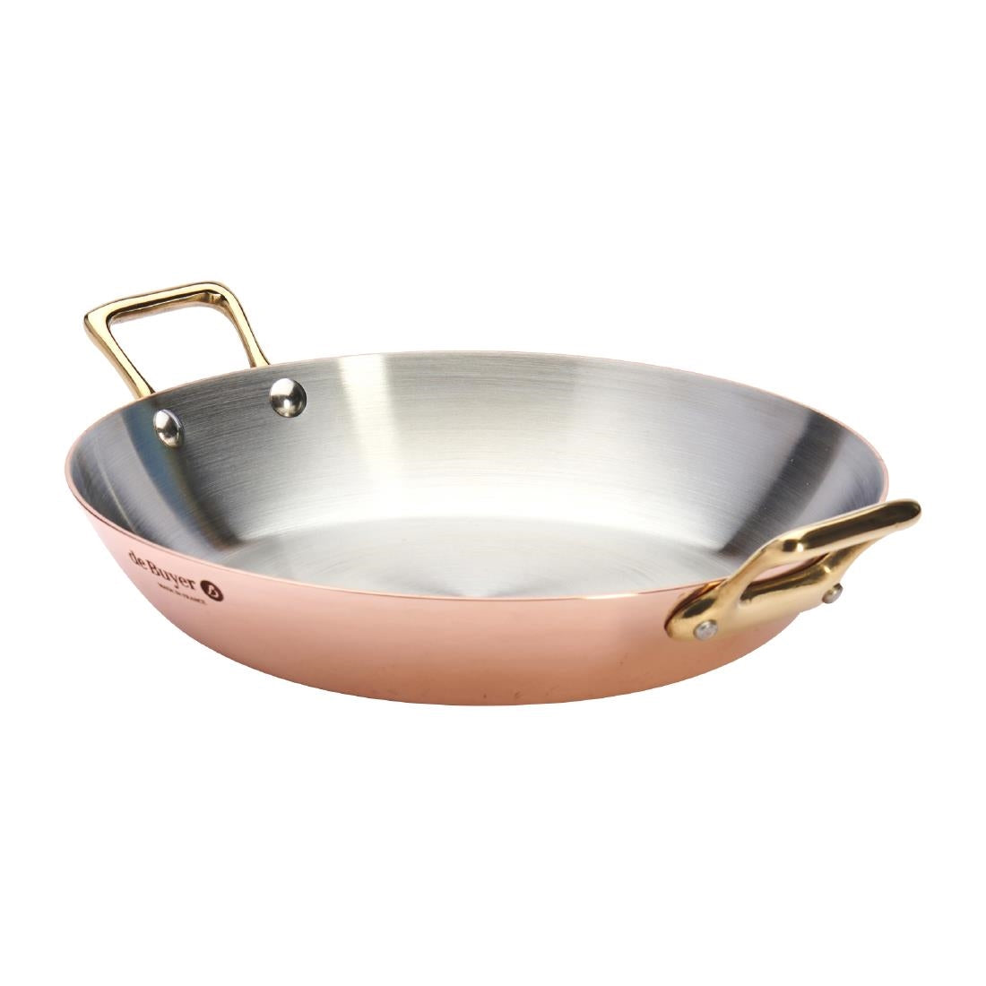 HZ637 - De Buyer Inocuivre Round Dish with Brass Handles 24cm