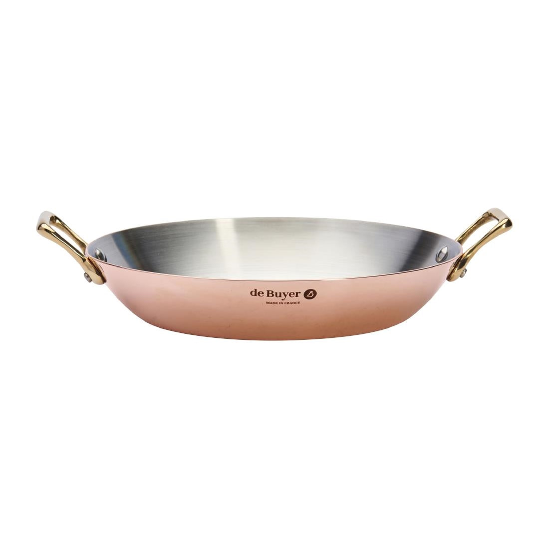 HZ637 - De Buyer Inocuivre Round Dish with Brass Handles 24cm