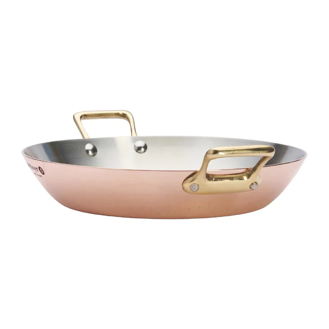 HZ637 - De Buyer Inocuivre Round Dish with Brass Handles 24cm