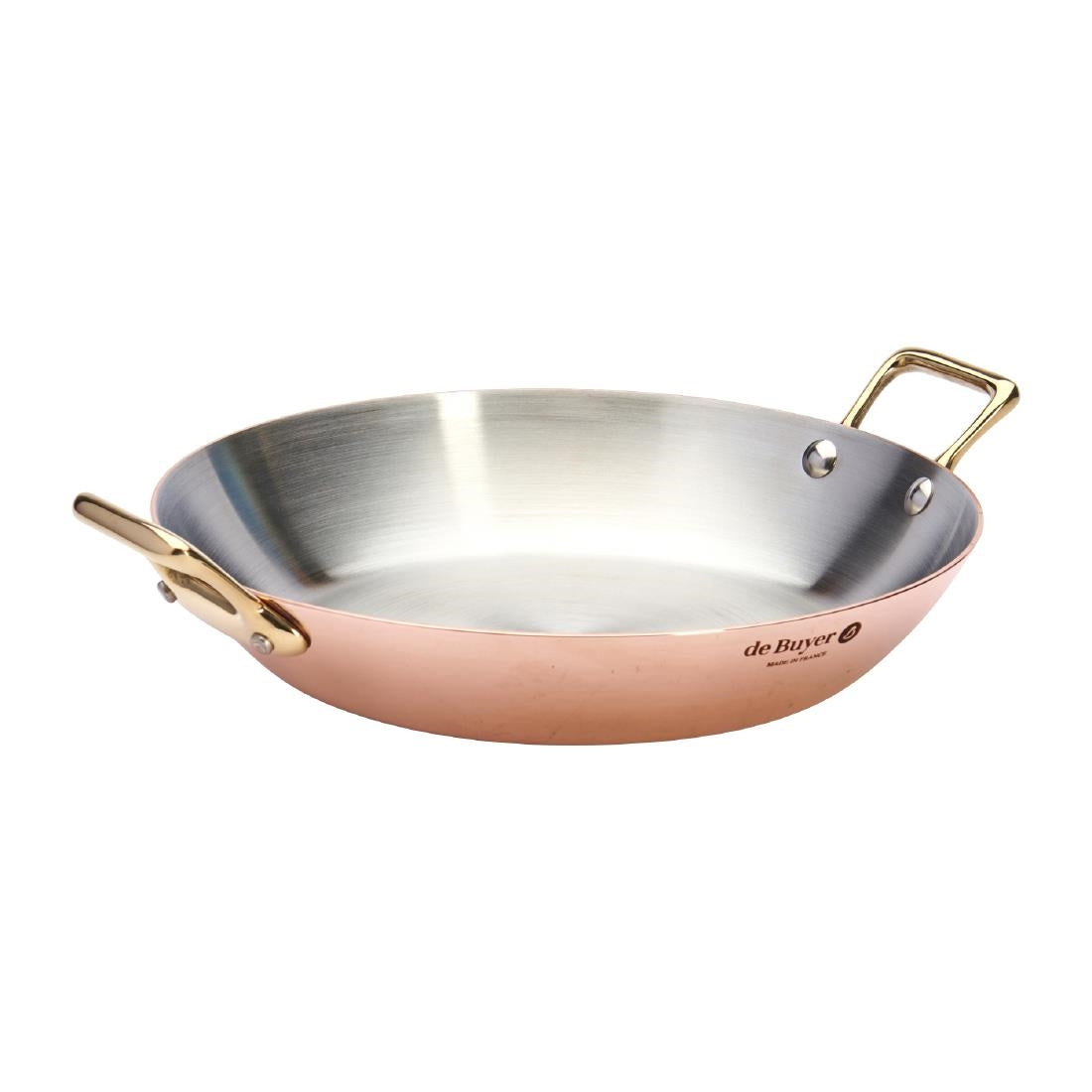 HZ637 - De Buyer Inocuivre Round Dish with Brass Handles 24cm