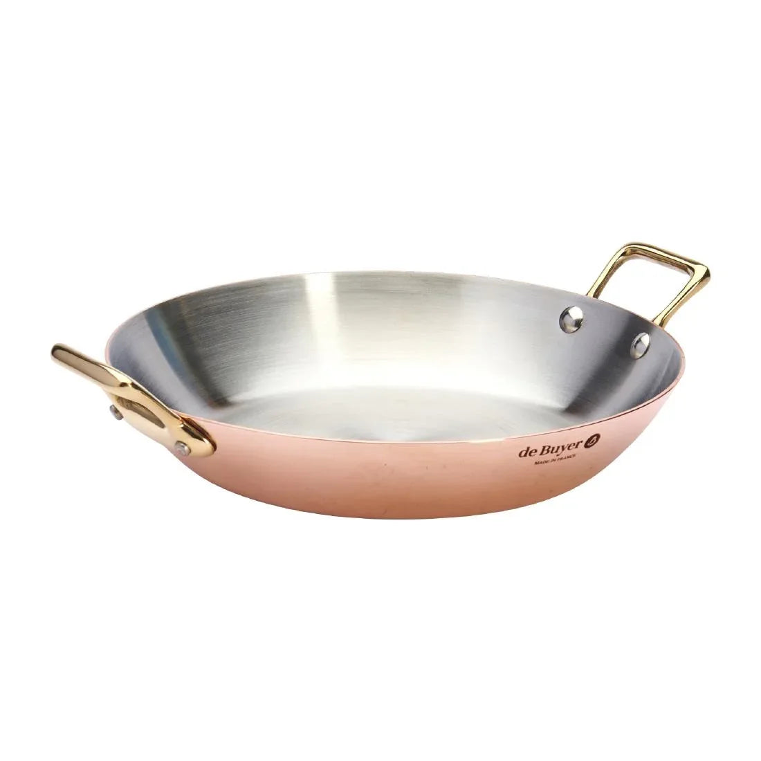 HZ637 - De Buyer Inocuivre Round Dish with Brass Handles 24cm