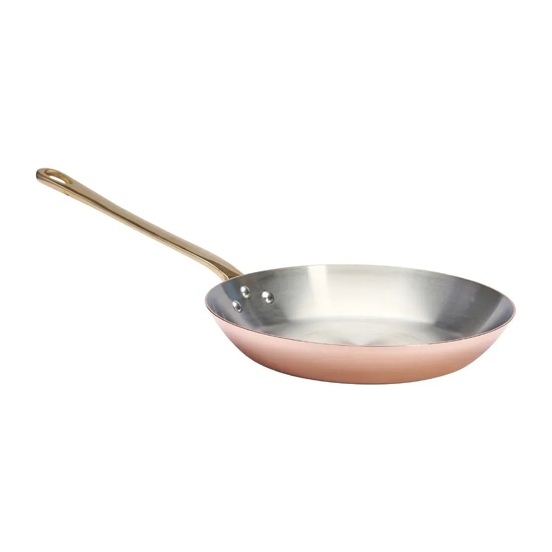 HZ639 - De Buyer Inocuivre Round Frypan with Handle Brass 24 cm
