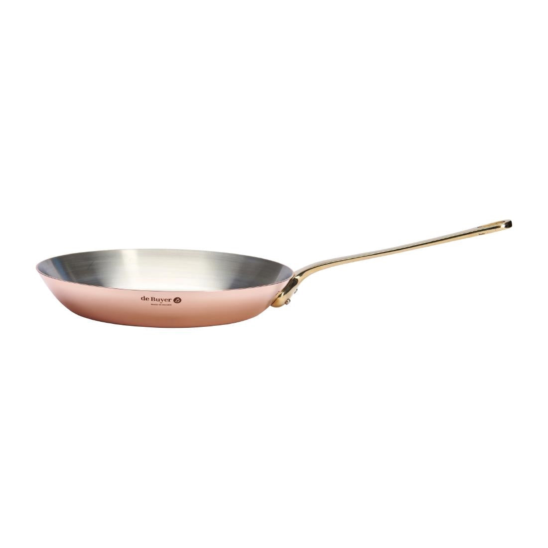 HZ639 - De Buyer Inocuivre Round Frypan with Handle Brass 24 cm