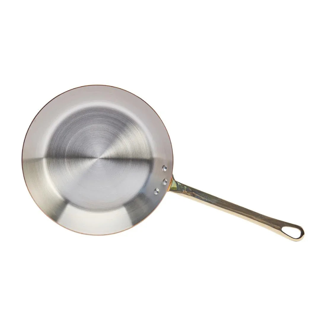 HZ639 - De Buyer Inocuivre Round Frypan with Handle Brass 24 cm