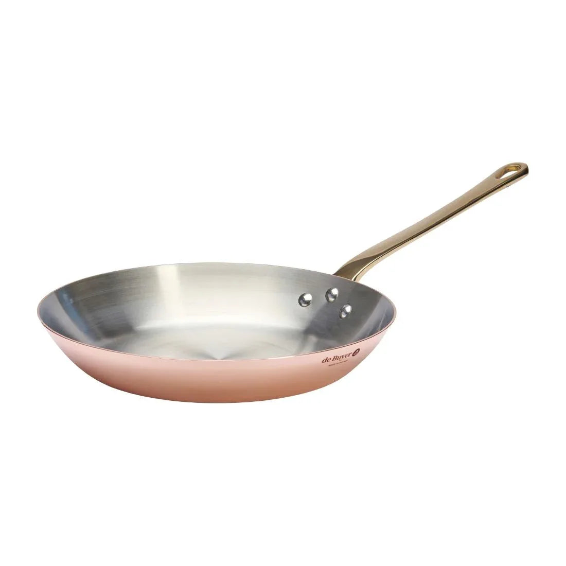 HZ639 - De Buyer Inocuivre Round Frypan with Handle Brass 24 cm