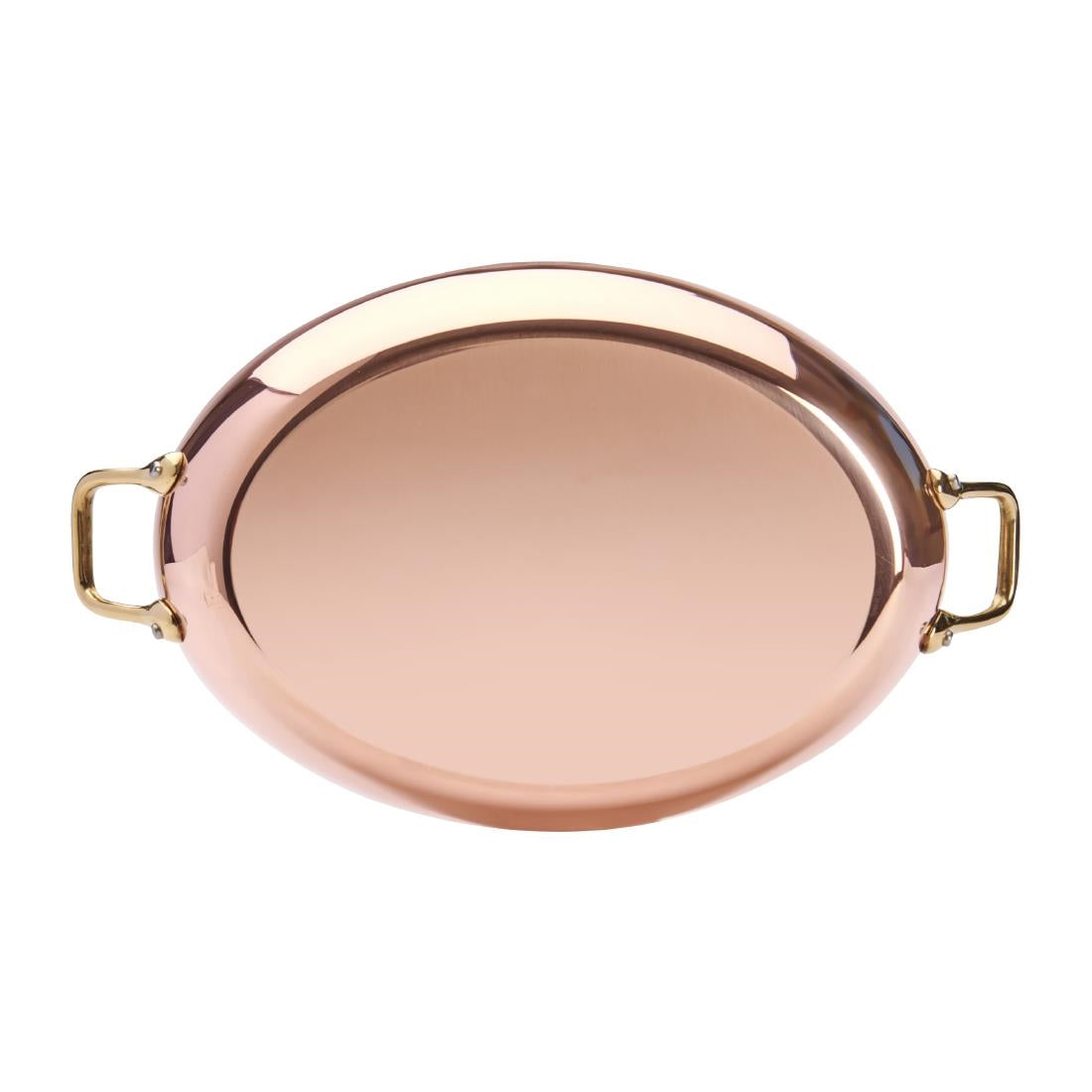 HZ641 - De Buyer Inocuivre Oval Dish with Brass Handles 32cm