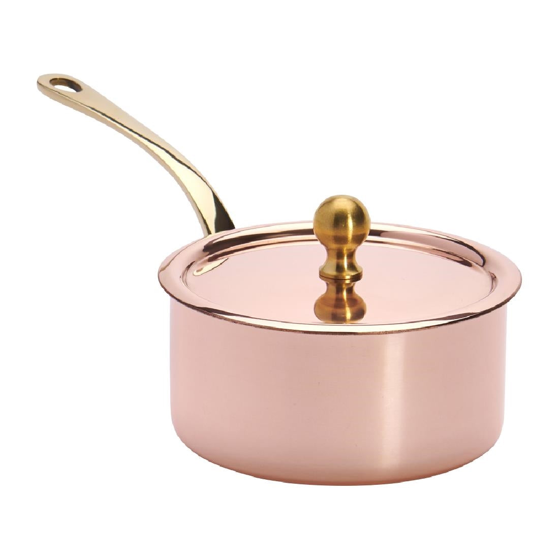 HZ643 - De Buyer Inocuivre Mini Sauce Pan with Lid Brass 9cm