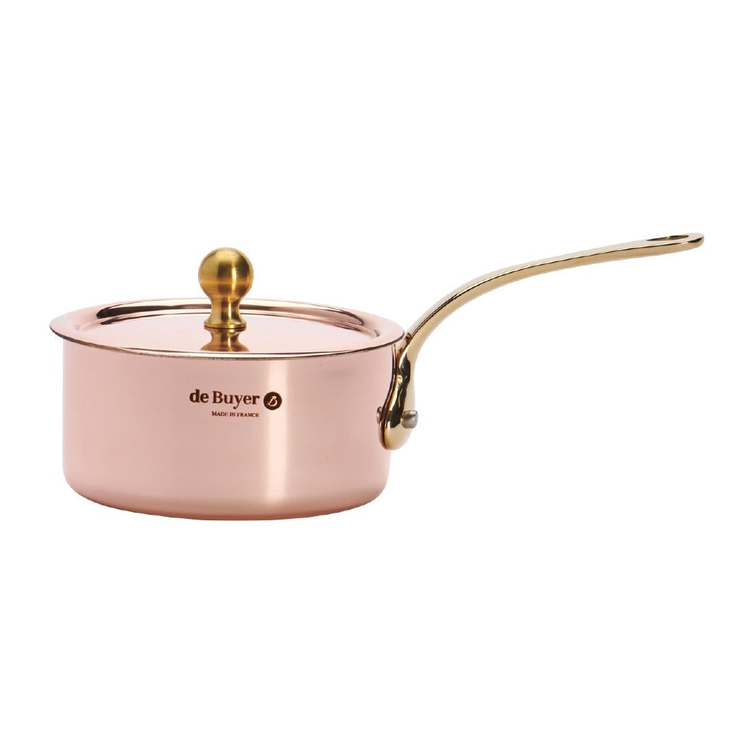 HZ643 - De Buyer Inocuivre Mini Sauce Pan with Lid Brass 9cm