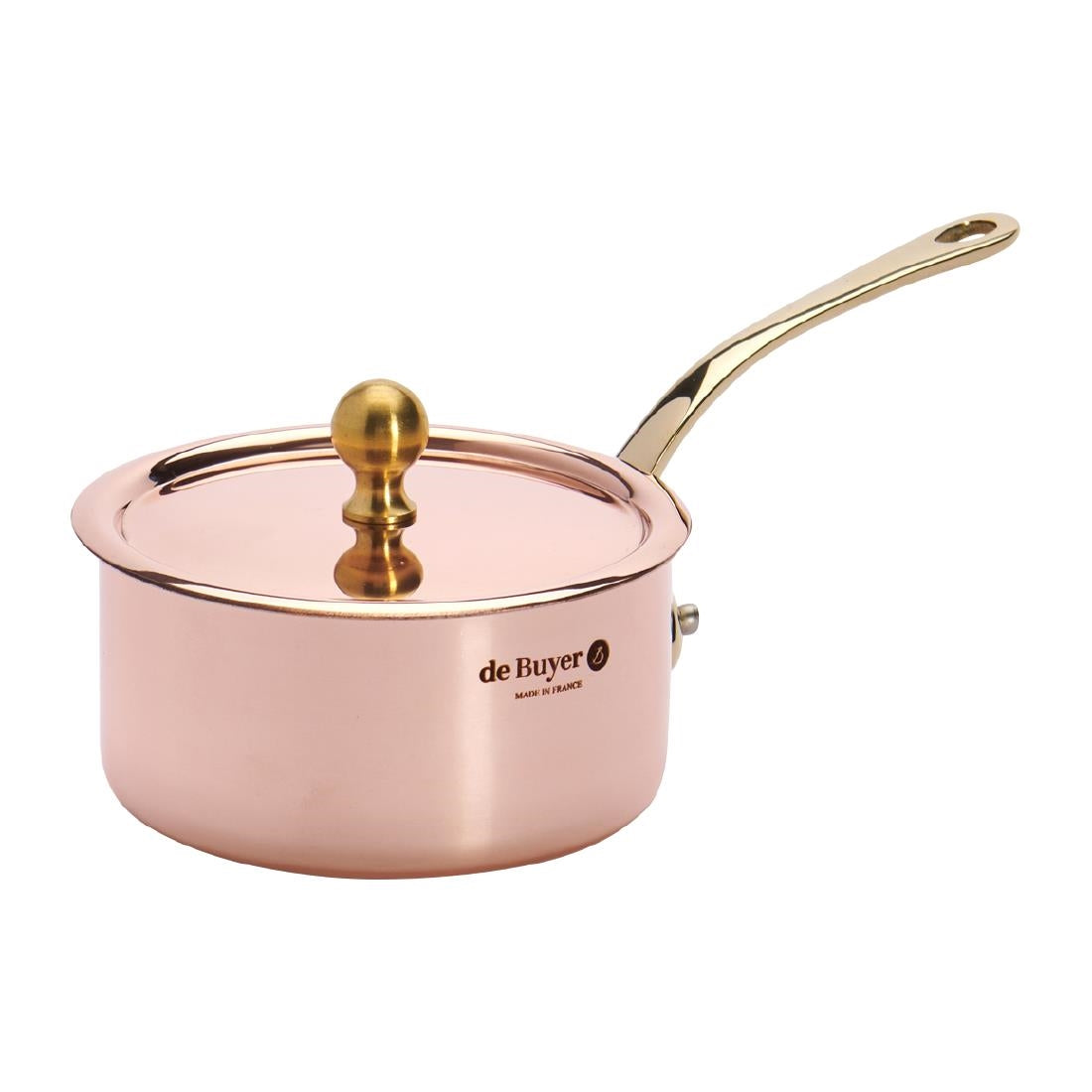 HZ643 - De Buyer Inocuivre Mini Sauce Pan with Lid Brass 9cm