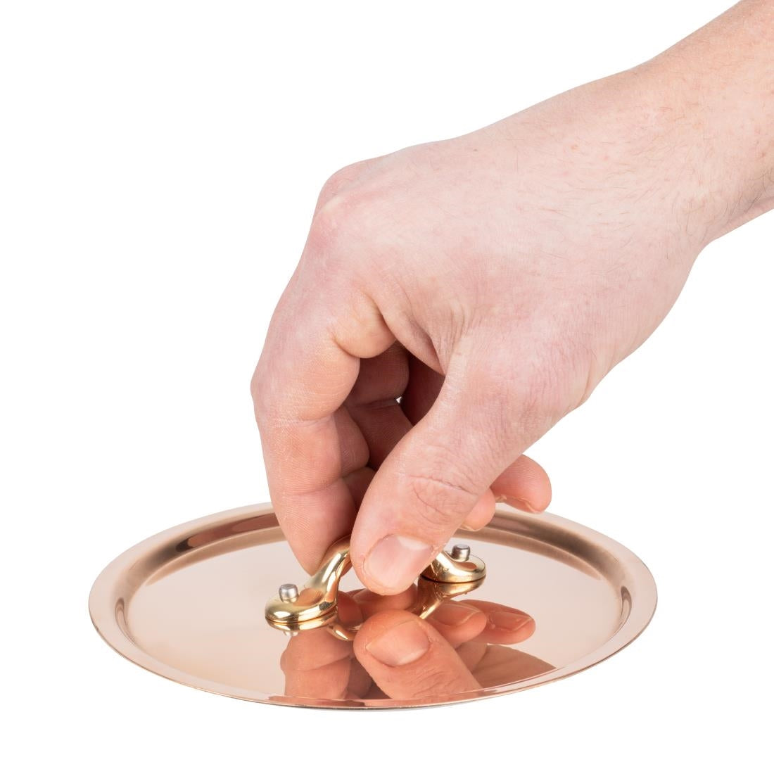 HZ647 - De Buyer Inocuivre Lid with Brass Handle 14cm