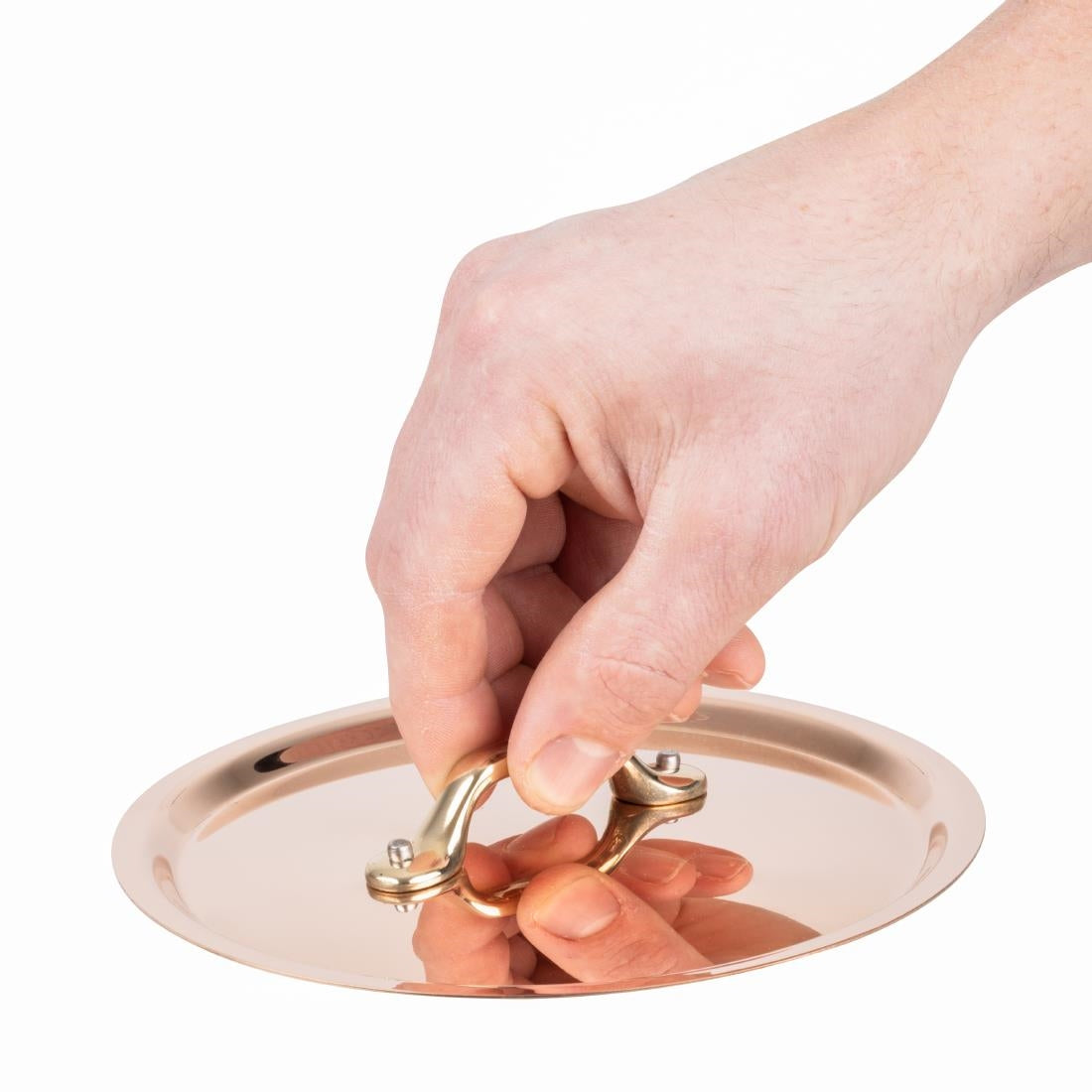 HZ648 - De Buyer Inocuivre Lid with Brass Handle 16cm