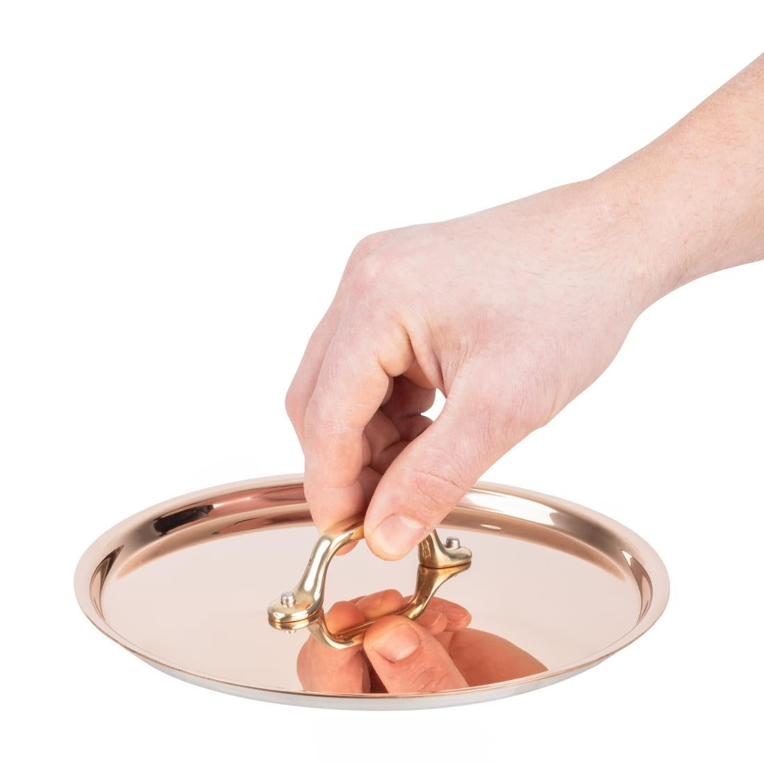HZ650 - De Buyer Inocuivre Lid with Brass Handle 20cm